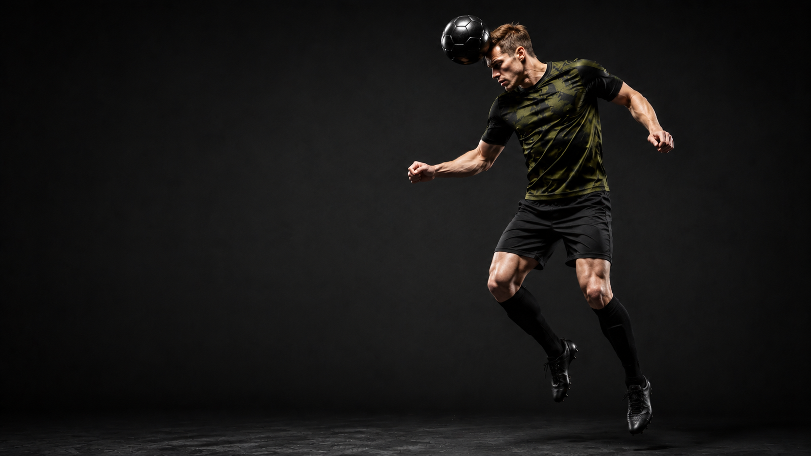 Jogador em ação com equipamento desportivo